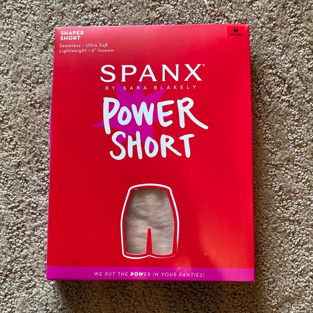 Spanx Soft Nude Power Short, Sz M, 6” inseam